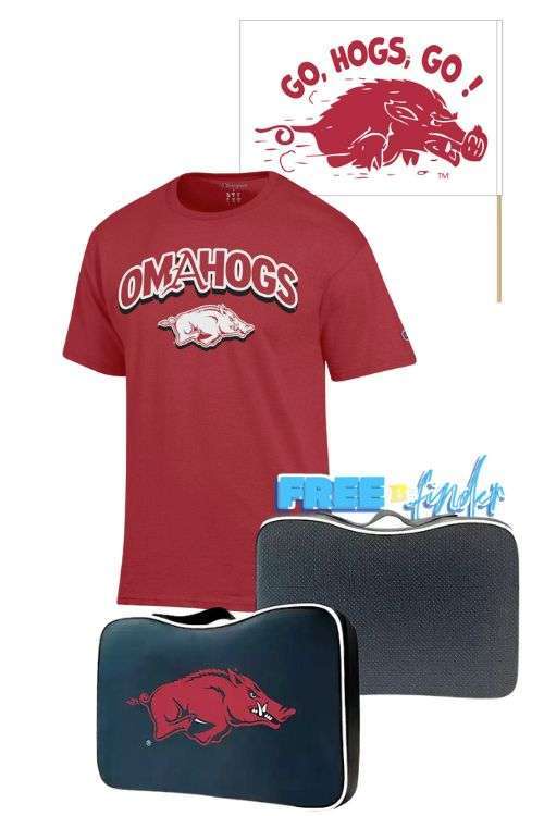 Free Arkansas Razorback College Sports Fan Pack + Free Shipping!